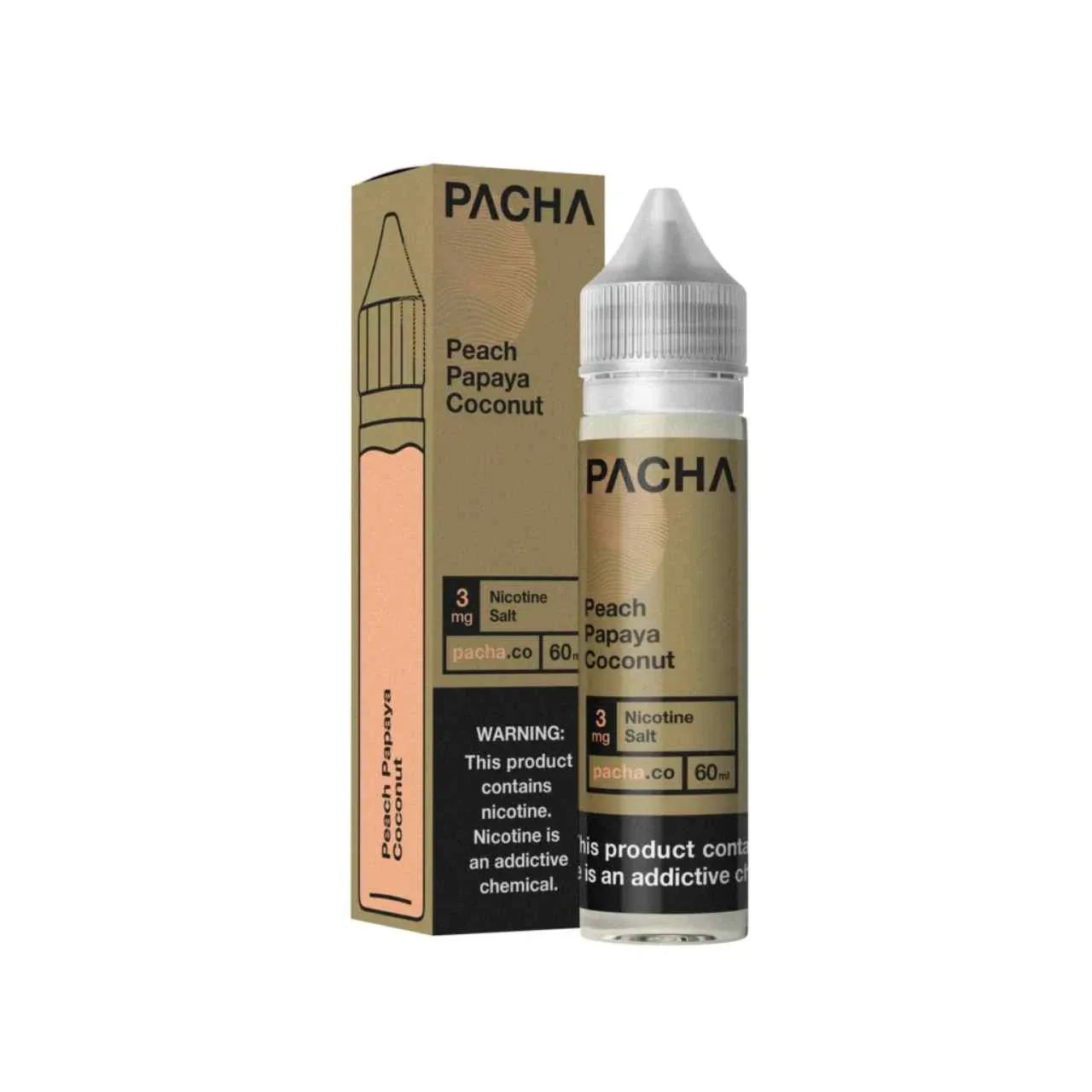Peach Papaya Coconut Cream Synthetic Nicotine 60ml E-Juice | Pacha