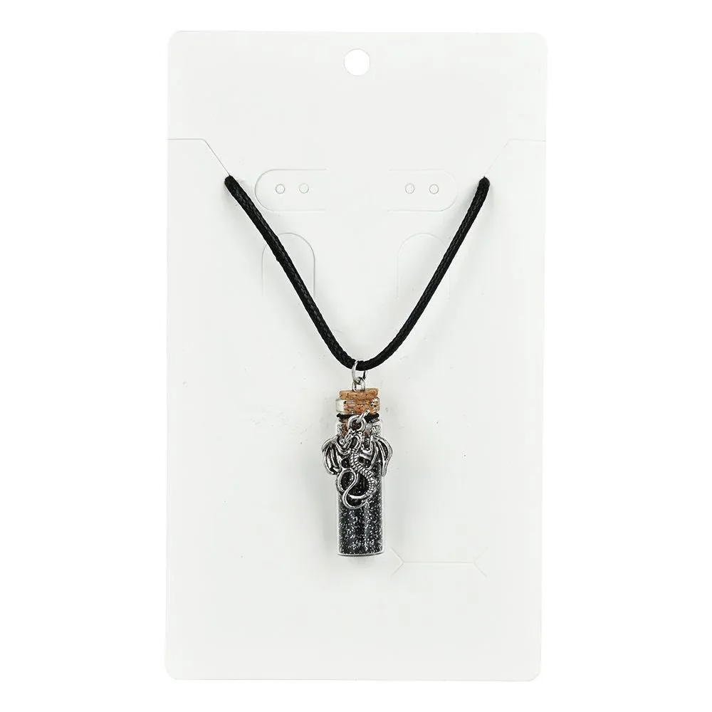 Pewter Pendant Glitter Bottle Necklace | 11.5" - Image 2