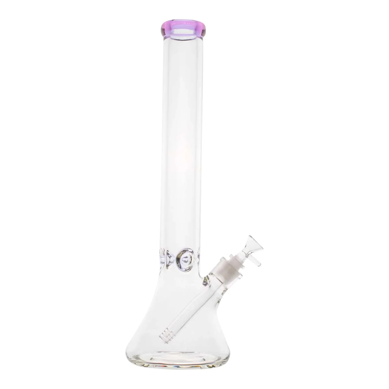 Pink Banded Ice Pinch Beaker Bong - 18in