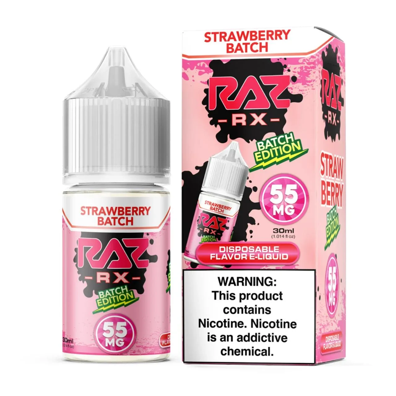 Pod Juice RX Raz Strawberry Batch Tobacco Free Nicotine 30ml Salt E-Juice