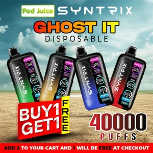 POD JUICE SYNTRIX Ghost It Disposable | 40K Puffs - Buy 1 Get 1 Free