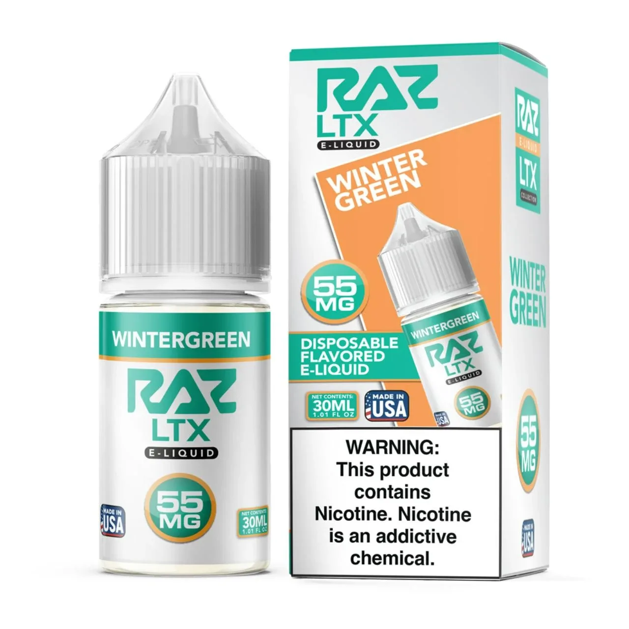 Pod Juice X Raz LTX Wintergreen Tobacco Free Nicotine 30ml Salt E-Juice