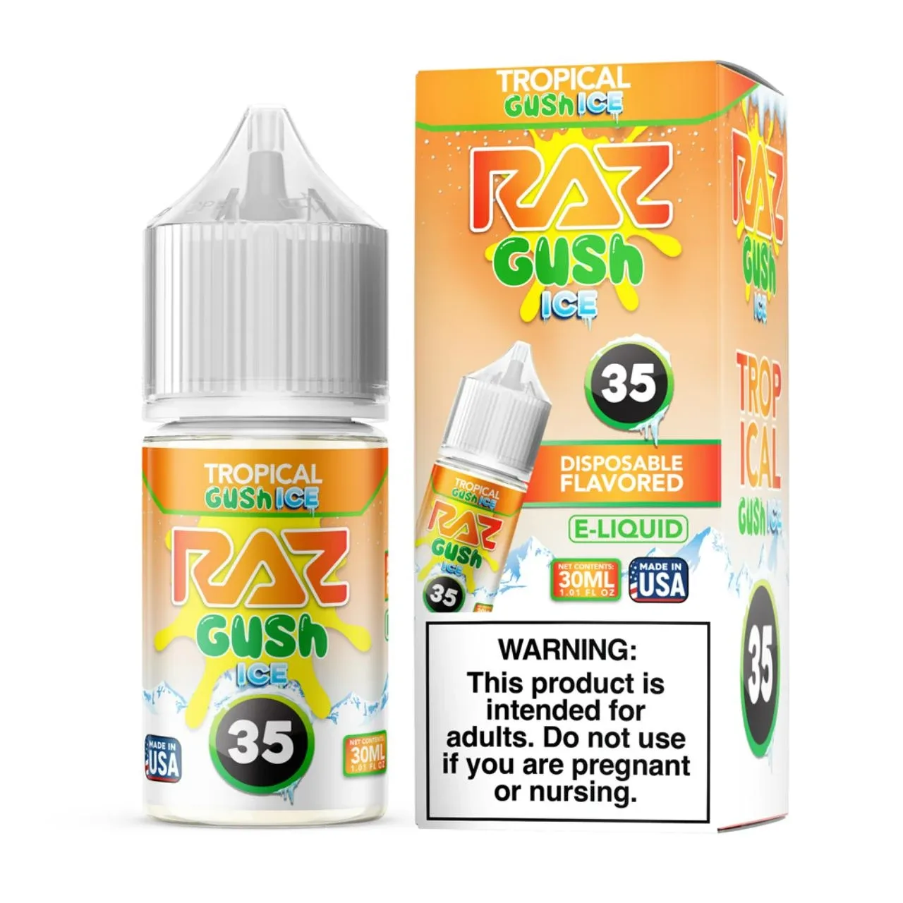 Pod Juice X Raz Tropical Gush Ice Nixodine 30ml Salt E-Juice