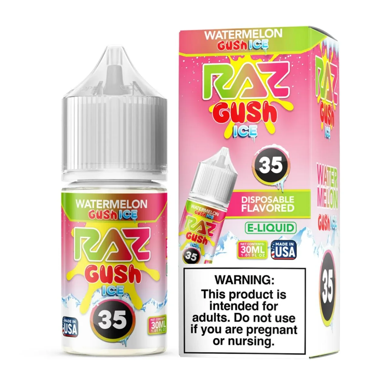 Pod Juice X Raz Watermelon Gush Ice Nixodine 30ml Salt E-Juice