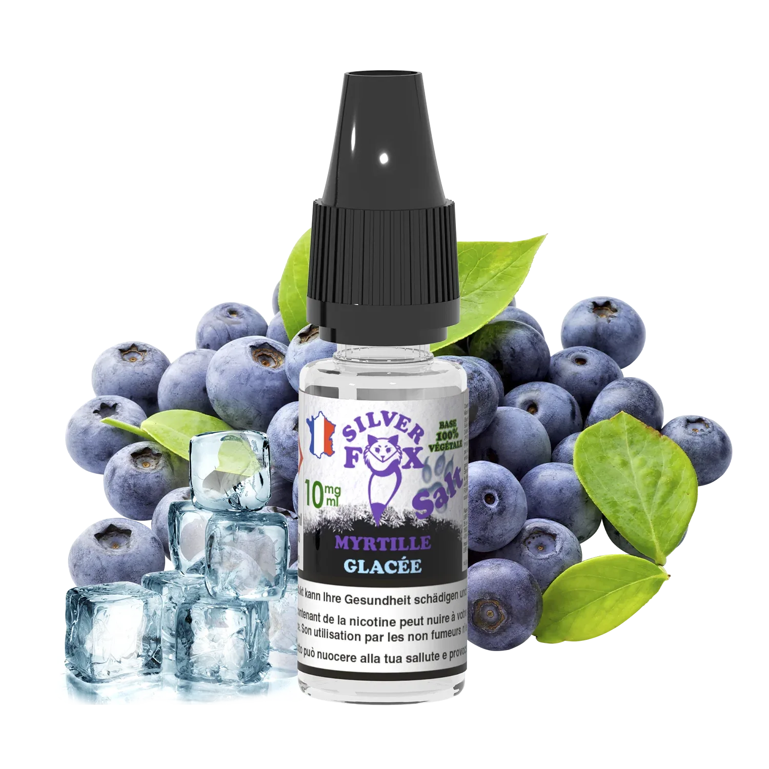 BLUEBERRY ICE Silver Fox 10ml nicotine salt e-liquid