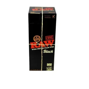 Raw Black Cones 1 1/4" (1.25") 900ct - Bulk Pack