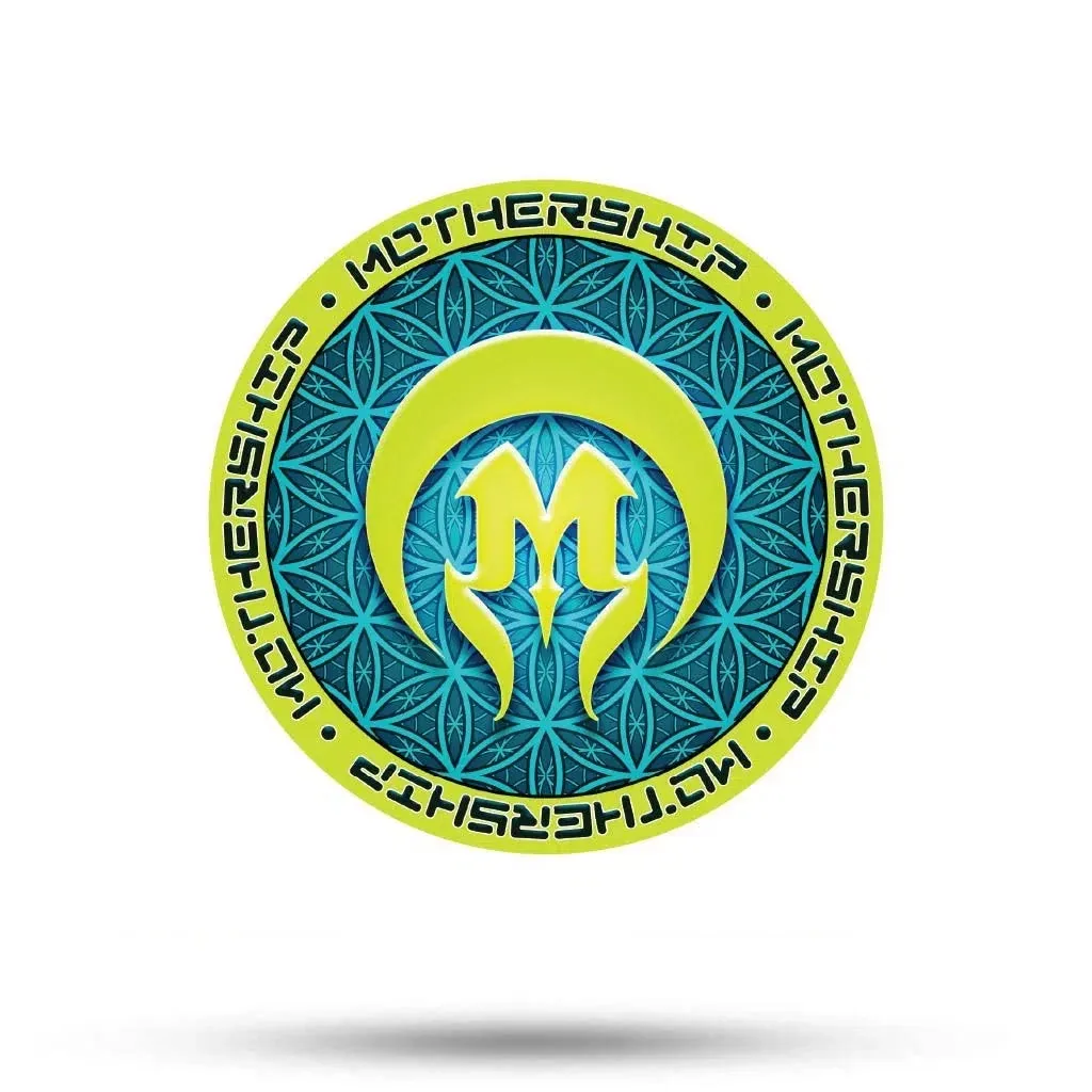 Mothership Glass Round Stickers