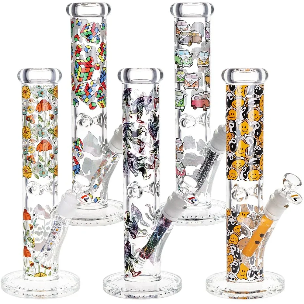 Pulsar Design Series Straight Tube Glass Water Pipe | 12" | 14mm F