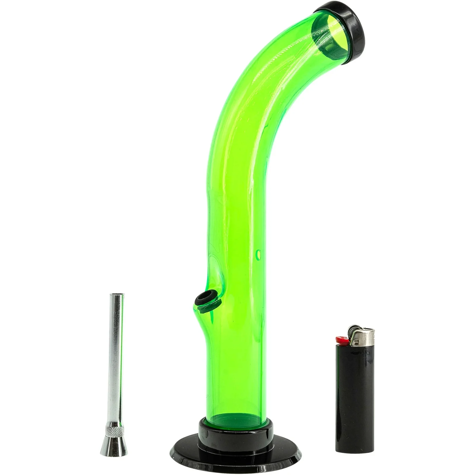 Acrylic Curved Tube Bong 10'' - Image 2