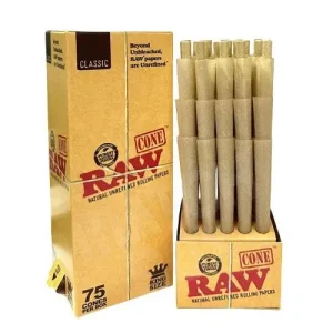Raw Classic King Size Cones 75ct Box