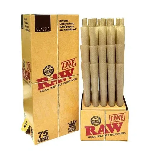 Raw Classic King Size Cones 75ct Box