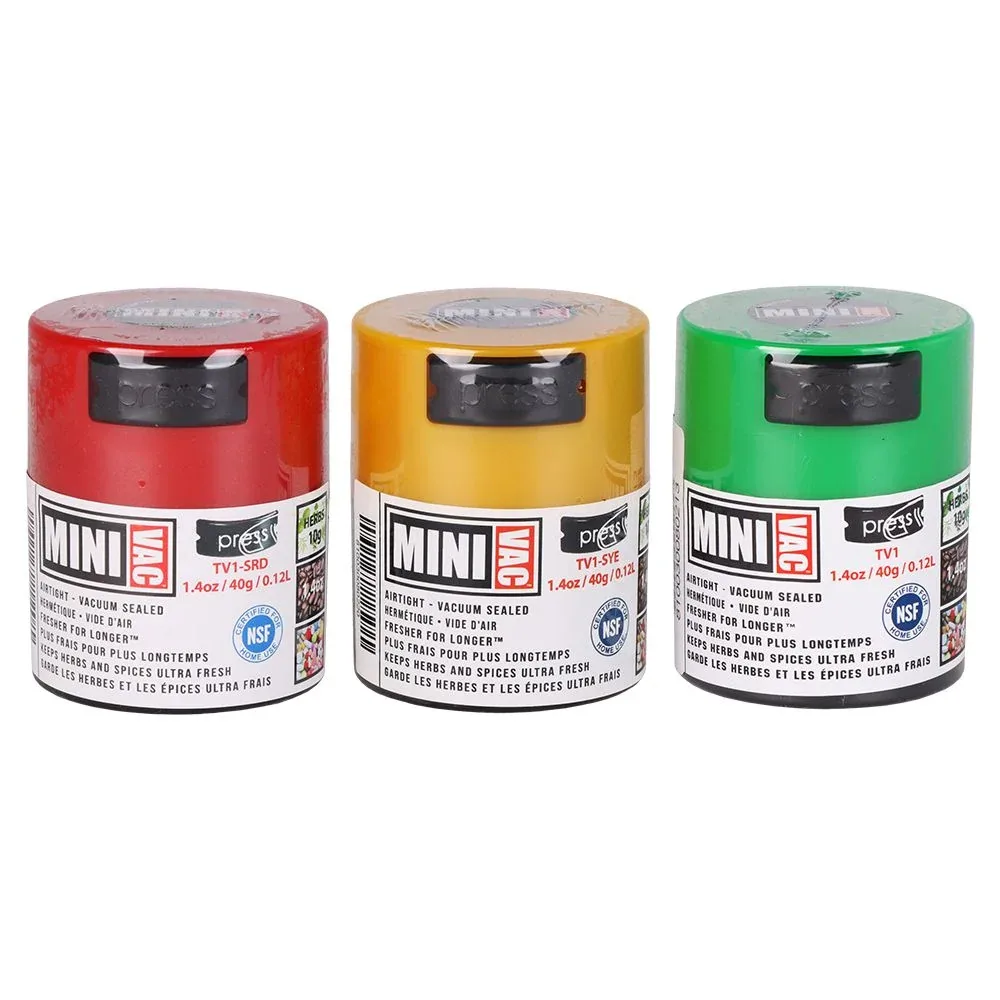 24CT DISPLAY - Minivac Smell Proof Container - 2.9" / Assorted Colors - Image 2