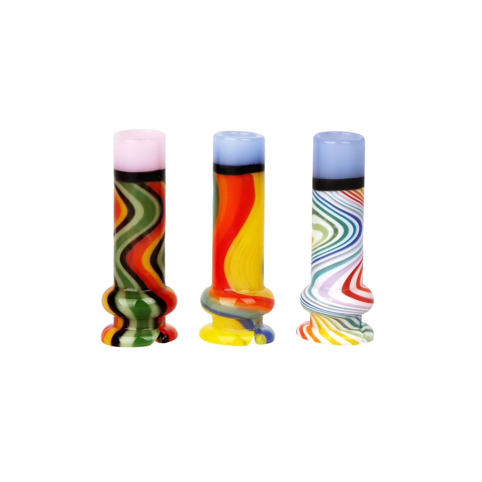 Pulsar Candy Stripe Glass Mouthpiece Attachment for Puffco Pivot w/ Display Stand - Colors Vary - Image 2