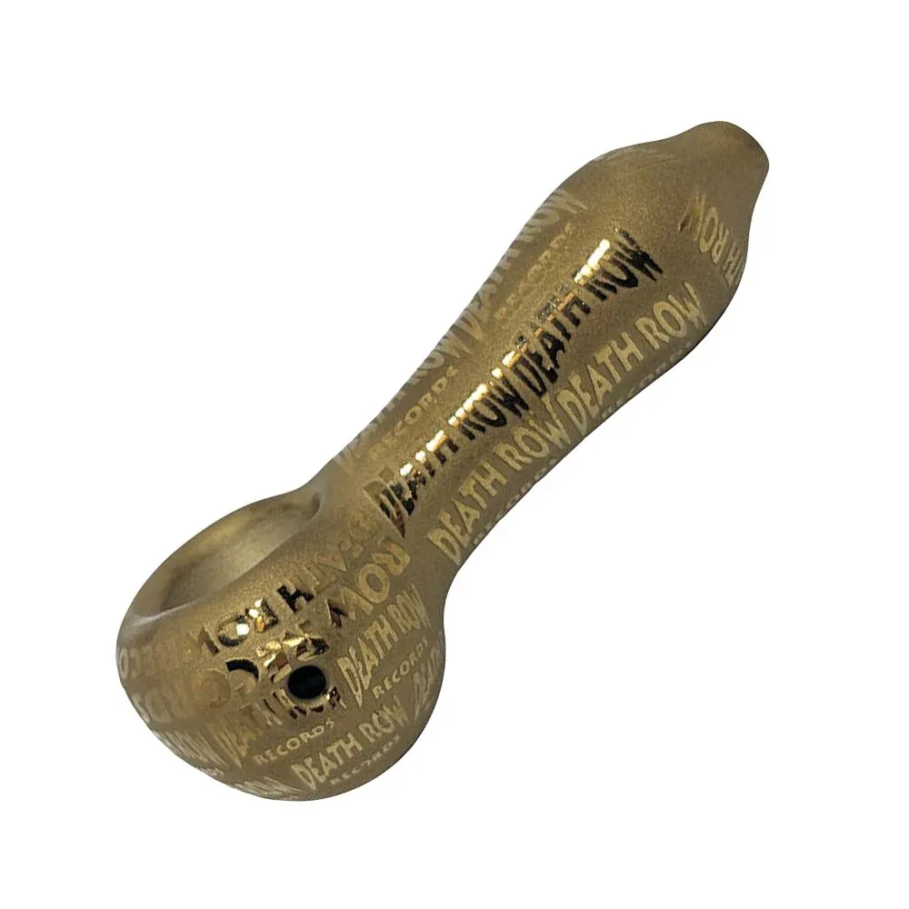Death Row Records Metallic Etched Glass Spoon Pipe - 4"