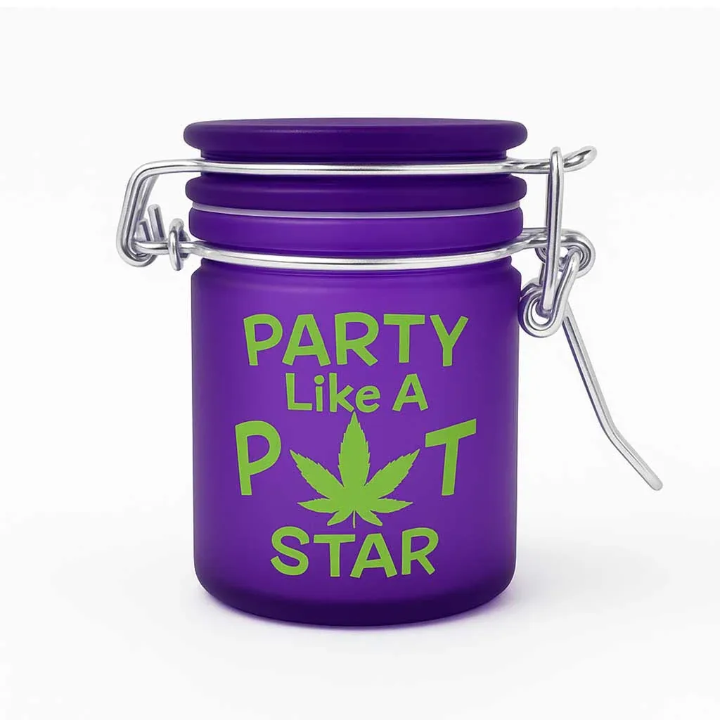 Party Like a Pot Star Glass Stash Jar