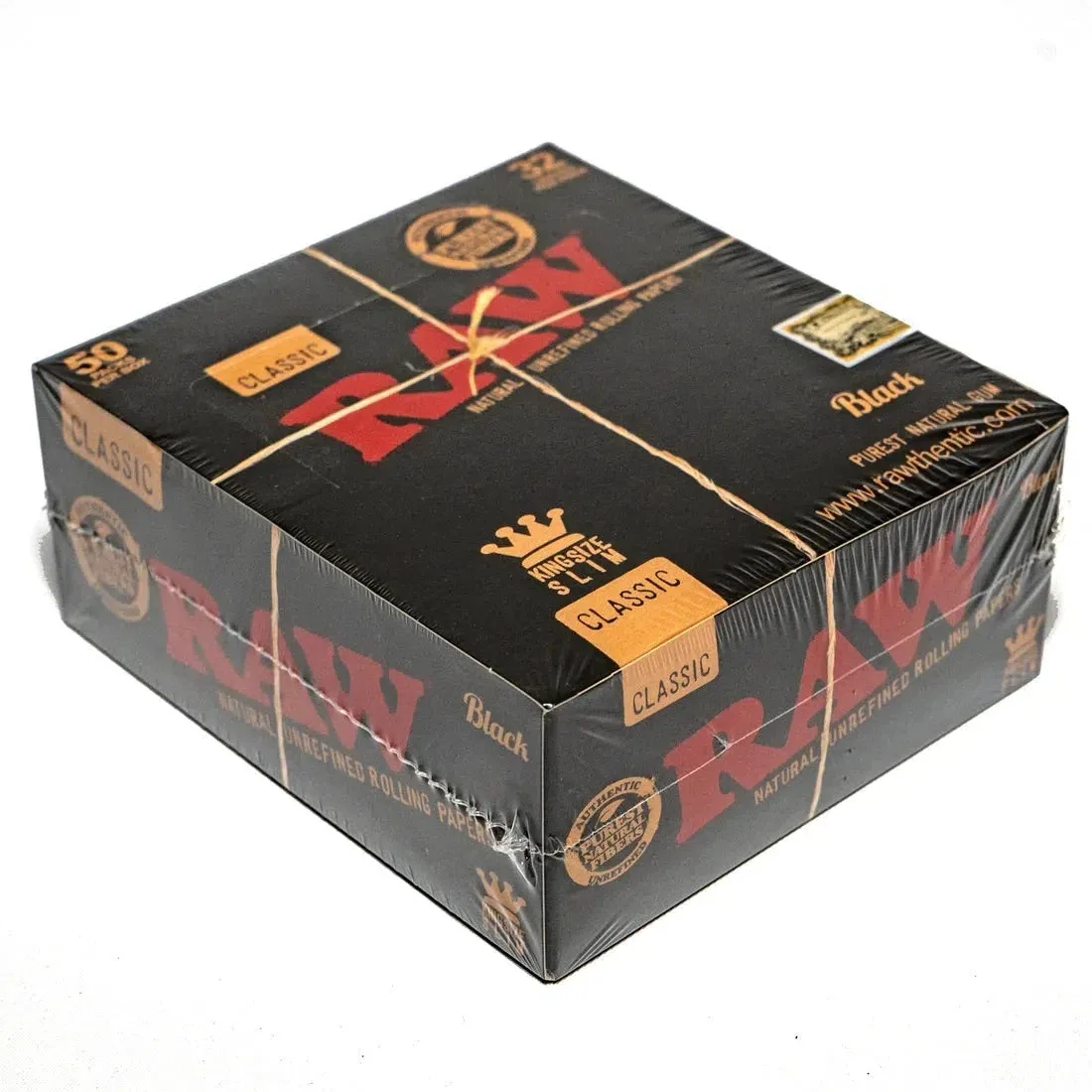 RAW King Size Slim Black Rolling Papers - 50pk Box