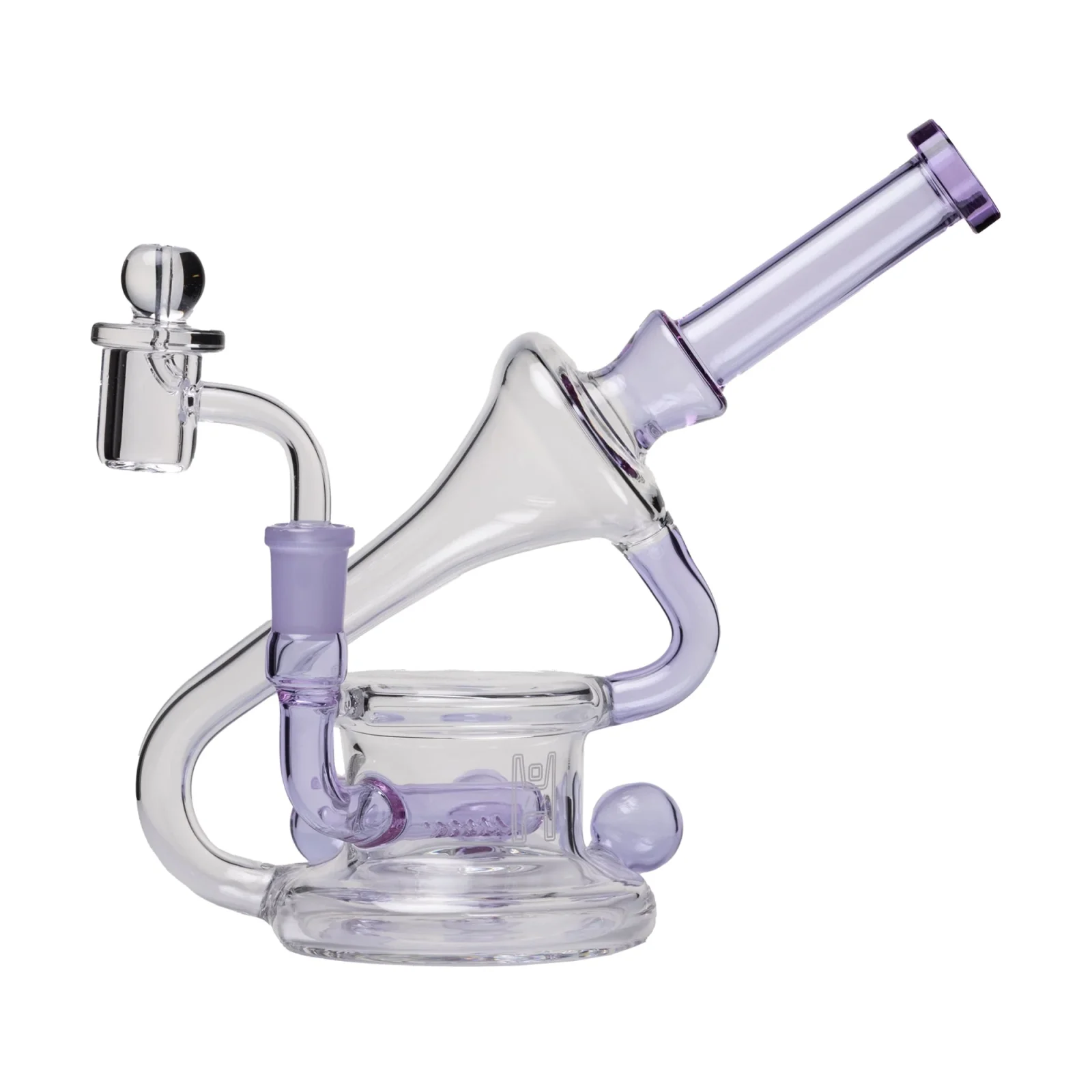 Human Grade 7.5" Recycler 45 (Triple Marble) Glass Rig - Image 2