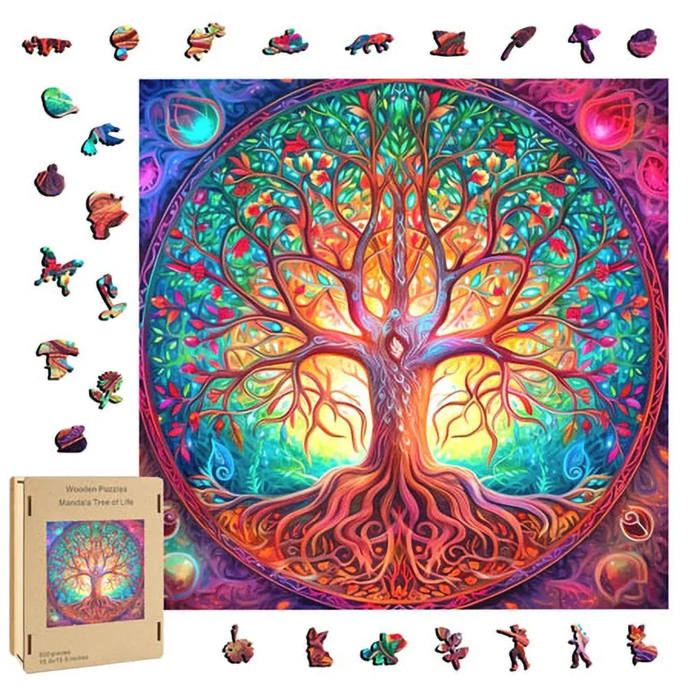 Tree of Life Whimsy Wooden Puzzle - 500 Pieces - Image 2