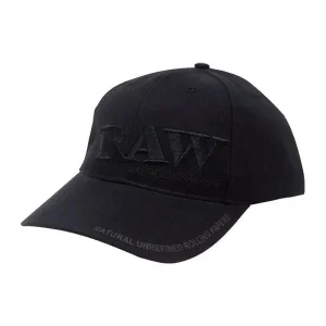 RAW Black on Black Baseball Cap - Classic Brim Adjustable