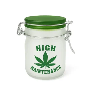 Airtight Frosted Glass High Maintenance Stash Jar