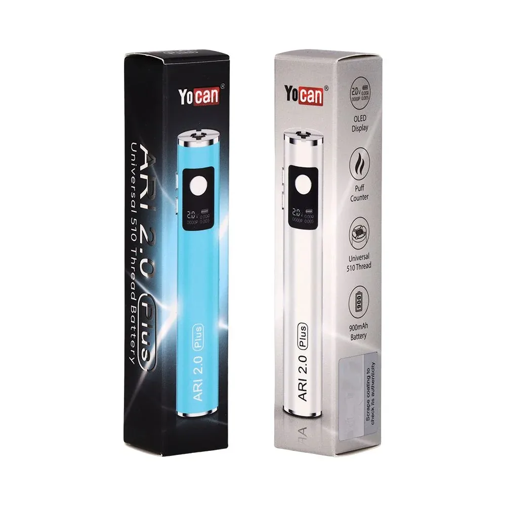 15CT DISPLAY - Yocan Ari 2.0 Plus Battery - 900mAh / Assorted Colors - Image 2