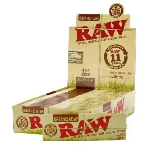 Raw Organic Hemp 1 1/4 Rolling Papers 24pk Box