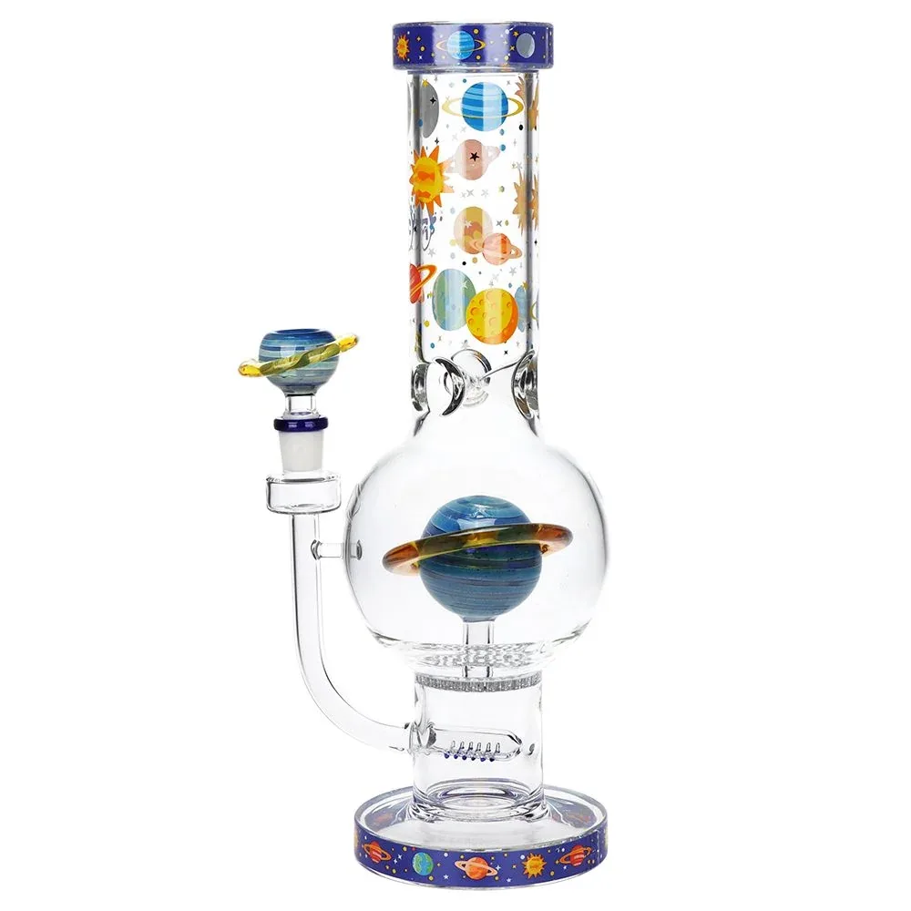 Pulsar Rings of Saturn Bubble Base Glass Water Pipe - 12.75" / 14mm F - Image 2