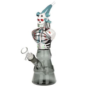 Mechanical Skeleton Glass & Vinyl Water Pipe - 10.5" / 14mm F