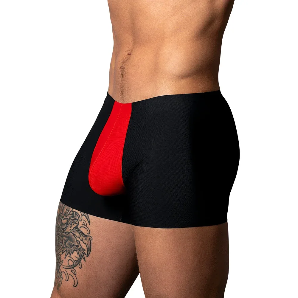 Male Power Hot Mesh Pouch Short Black/Red XL - Image 2