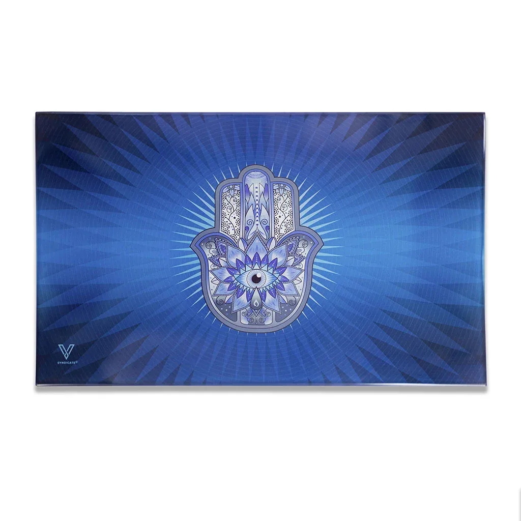 Hamsa Blue Glass Tray (Med) - Image 2