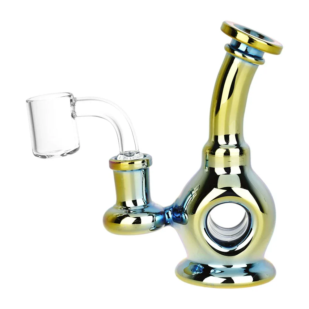 Time Warp Electroplated Glass Mini Dab Rig | 4.75" | 14mm F | Colors Vary - Image 2