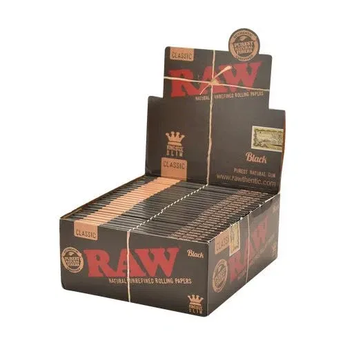 RAW Classic Black King Size Slim Rolling Papers - 50pk Box