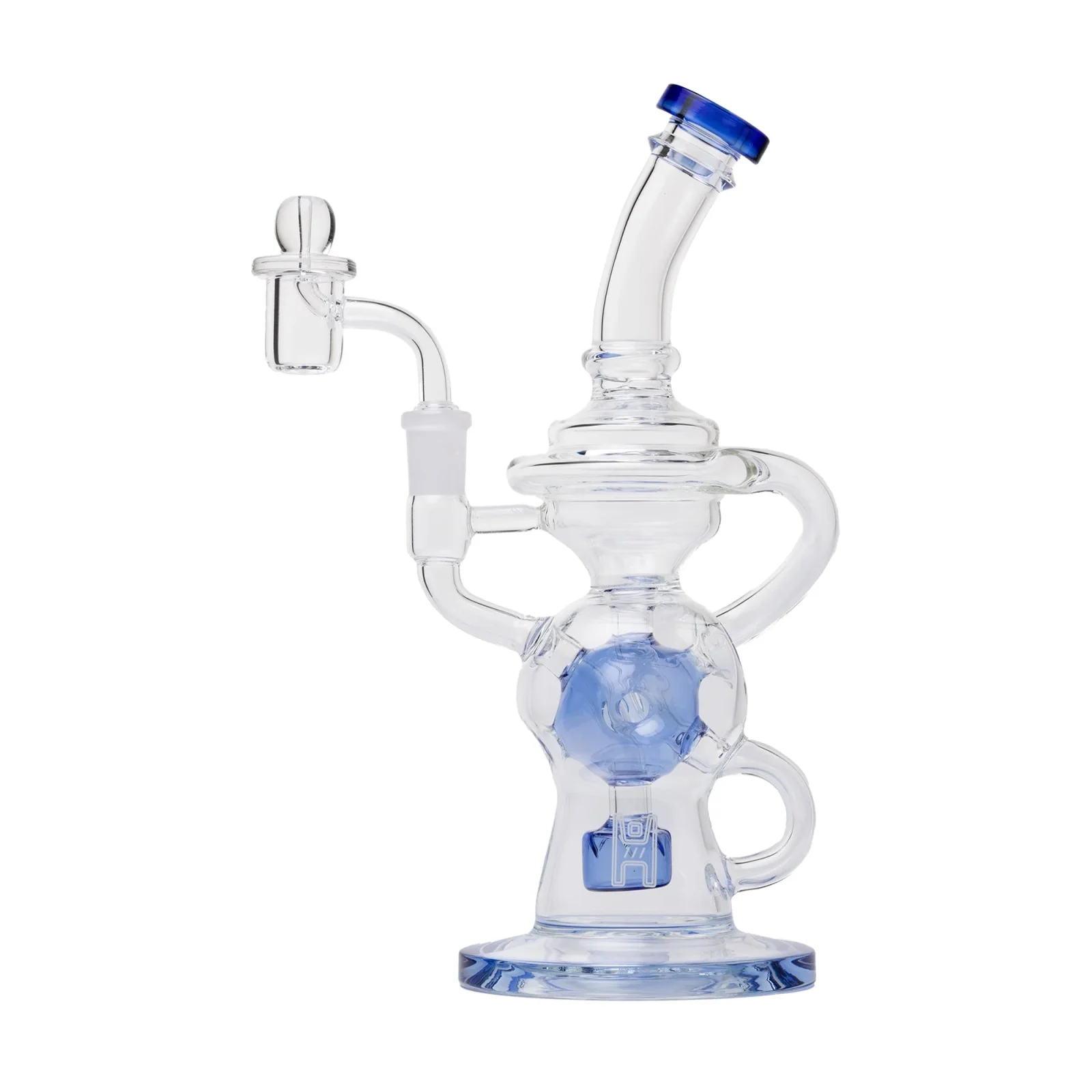 Human Grade 10" Swiss Rig Glass Recycler Water Pipe - Image 2