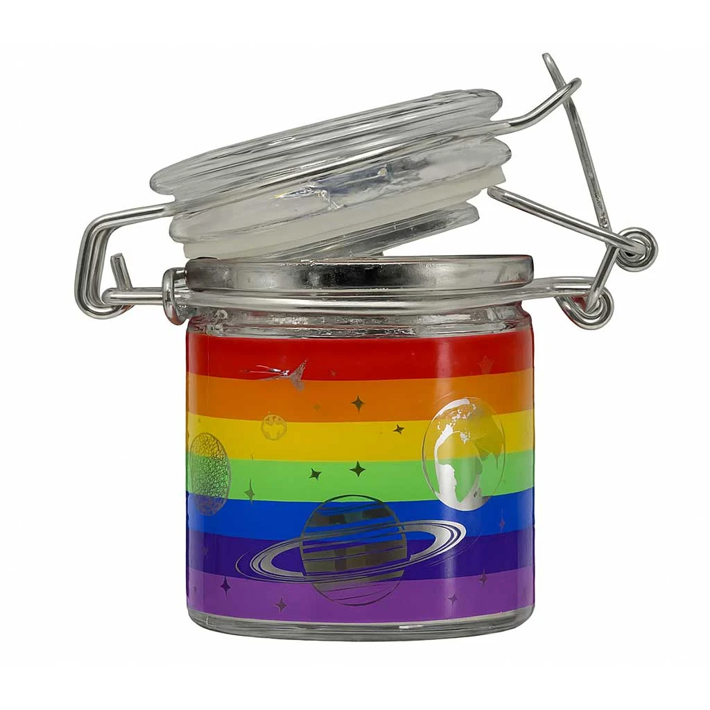 Airtight Glass Rainbow Galaxy Storage Jar With Clamping Lid - Image 2
