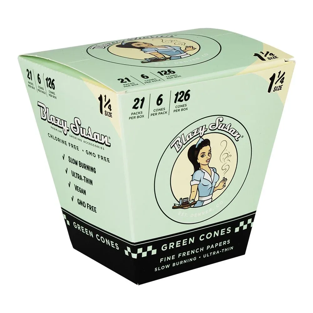Blazy Susan Green Pre-Rolled Cones | 21ct Display - Image 2