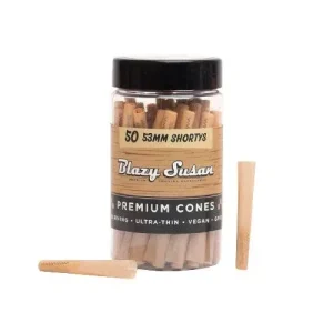 Blazy Susan Unbleached Shortys 53mm Cones (50ct)