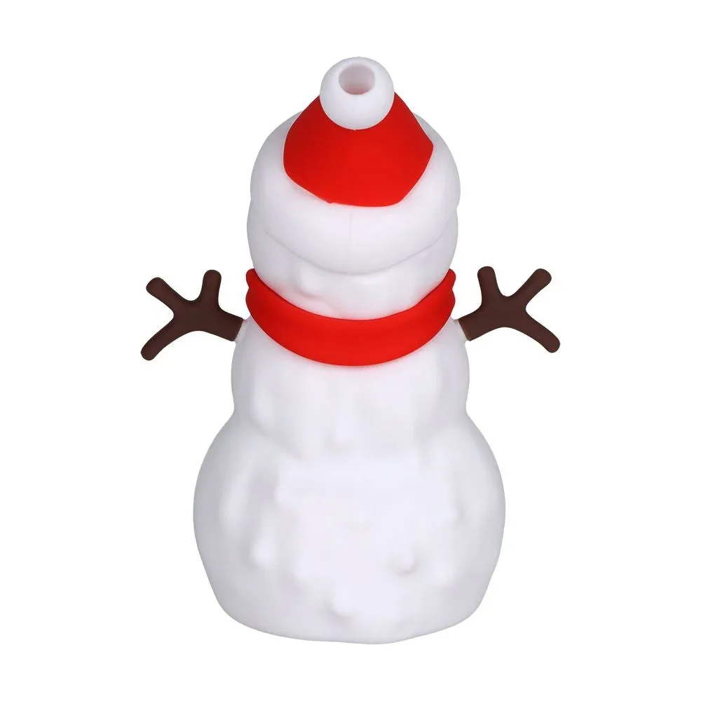 Snappy Snowman Silicone Water Pipe w Glass Bowl - 5.25" / 14mm F - Image 2