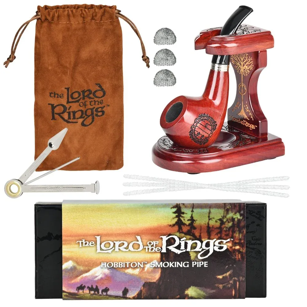 Pulsar Shire Pipes x LoTR HOBBITON Pipe & MIDDLE-EARTH Pipe Stand Bundle - 5.25" - Image 2