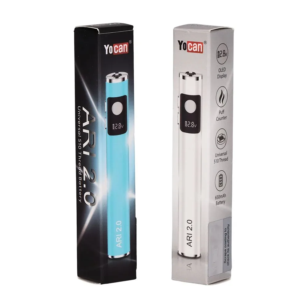 15CT DISPLAY - Yocan Ari 2.0 Battery - 650mAh / Assorted Colors - Image 2