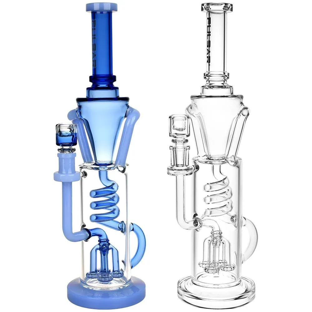 Pulsar Twister Glass Recycler Water Pipe | 14.5" | 14mm F