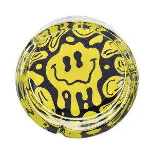 Yellow Melting Smiley Glass Ashtray