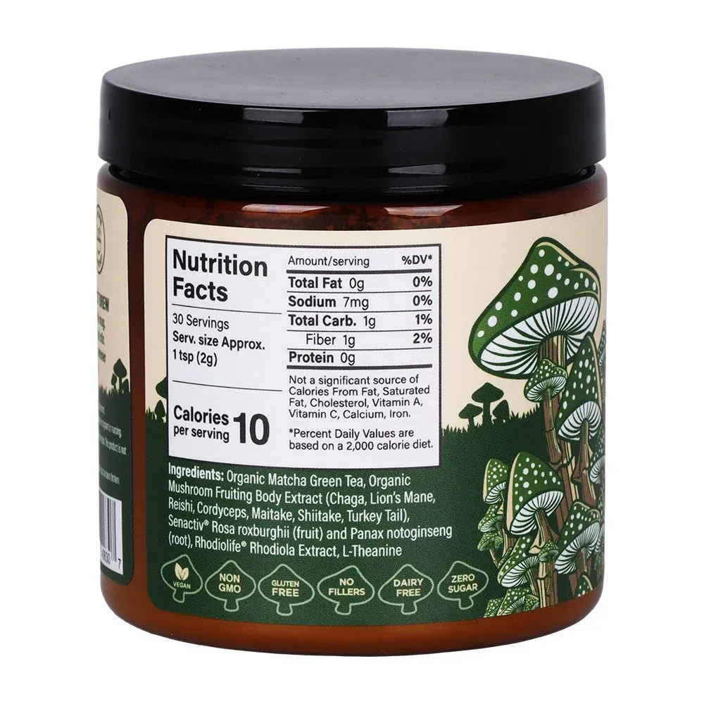 Melting Forest Adaptogenic Mushroom Matcha - 2.5oz Jar - Image 2