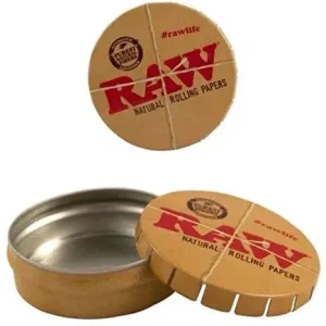 RAW Natural Rolling Papers - Metal Pop Up Storage Tin
