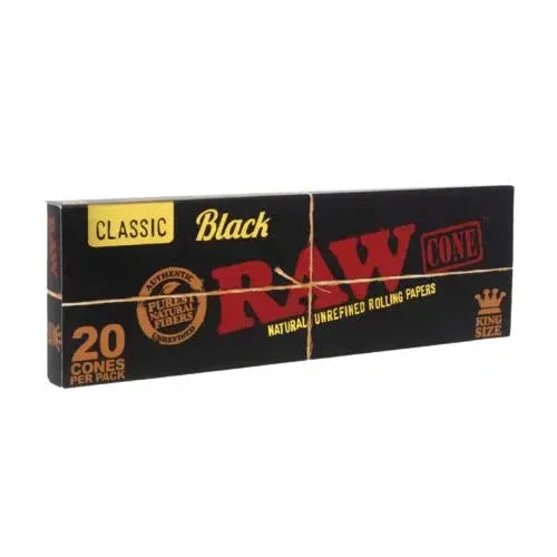 RAW Black Classic King Size Cones - 20pk Box - Image 2