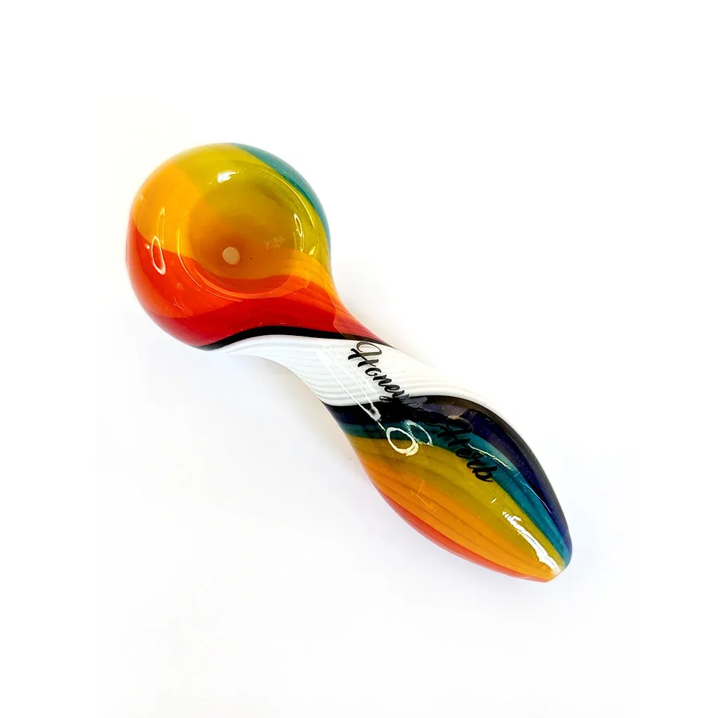 Vibrant Linework Twist Spoon Pipe - Image 2