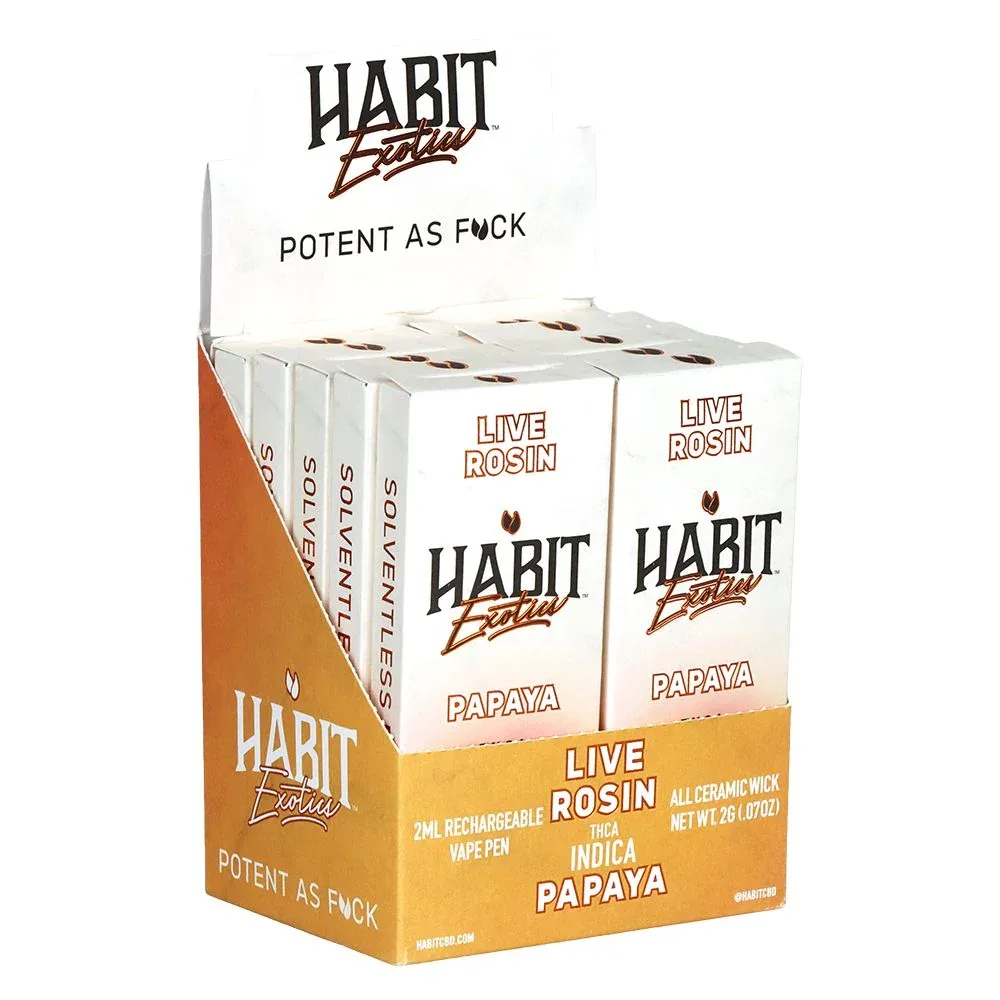 Habit Exotics THCA Live Rosin Disposable | 2g | 10ct Display - Image 2