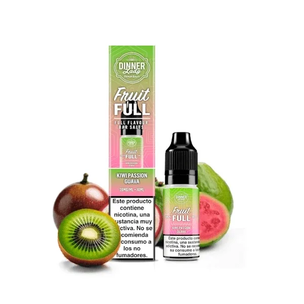 Dinner Lady Salts Fruit Full Kiwi Passion Guava 10ml Vape Juice Tropical Fruit Blend