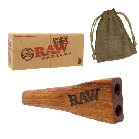 RAW Double Barrel Wooden Cigarette Holder (King Size)