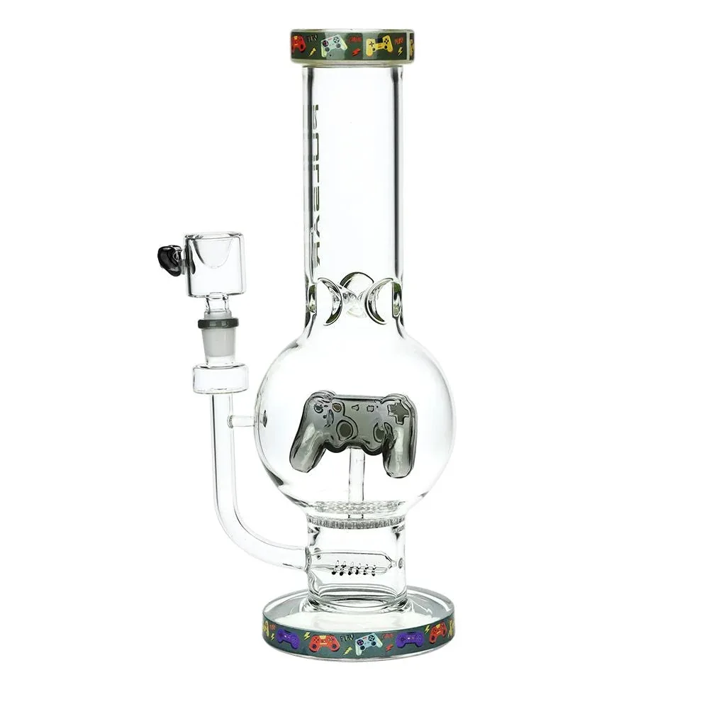 Pulsar Game Time Bubble Base Glass Water Pipe - 12.5" / 14mm F - Image 2