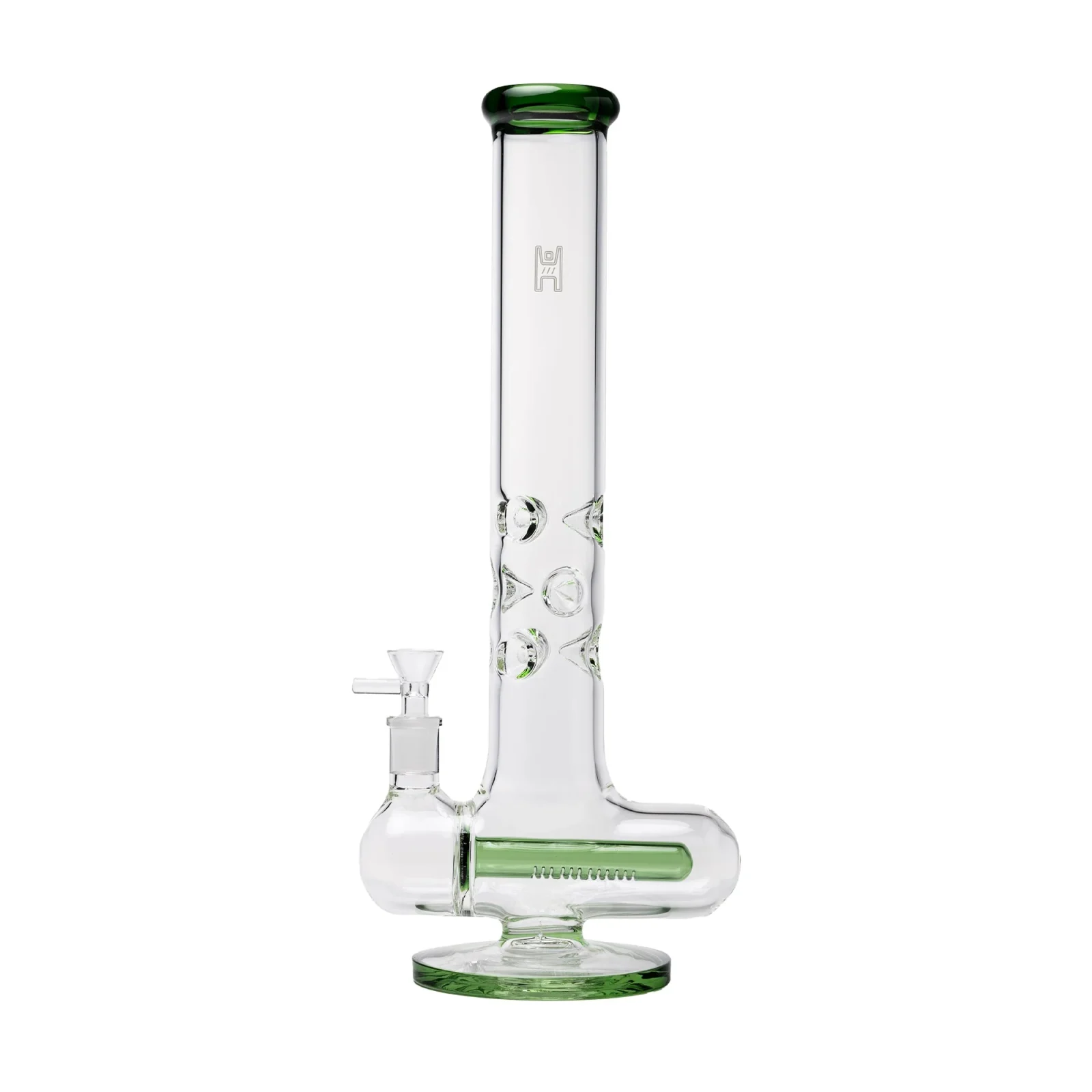 Human Grade Inline Tube Triple Ice Catch Glass Water Pipe - Image 2
